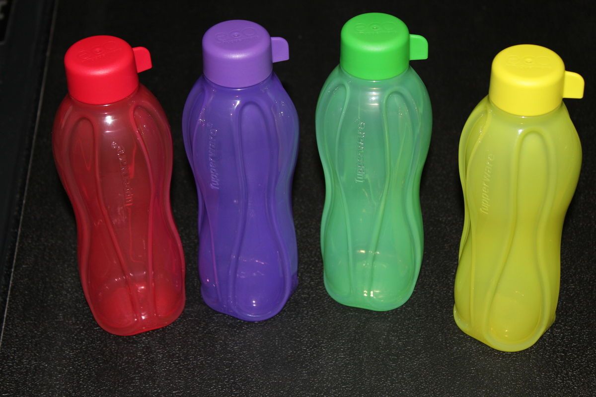 Tupperware Eco Travel Sport Water Bottle 16 oz Set of 4 Assorted