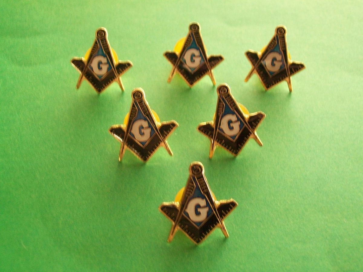 lot of 10 Masonic Freemason Hat Lapel pins Square & Compasses