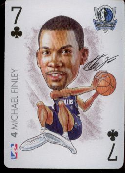 MICHAEL FINLEY   Dallas Mavericks   NBA Playing Card   2004 BIG HEAD