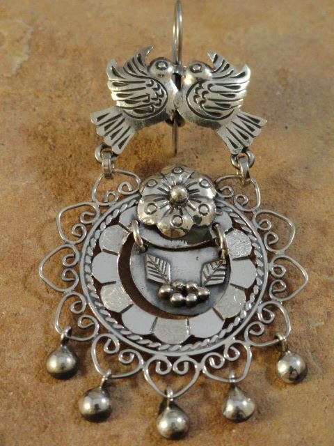 beautiful traditional sterling silver earrings from oaxaca