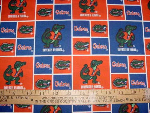 University of Florida Gators 100 Cotton Fabric NCAA College Sports
