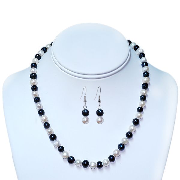 ring builder deals blue white freshwater pearl necklace earrings set