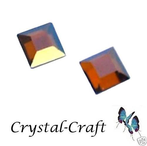 Copper Square Swarovski Crystals Hot Fix Flat Back 3mm