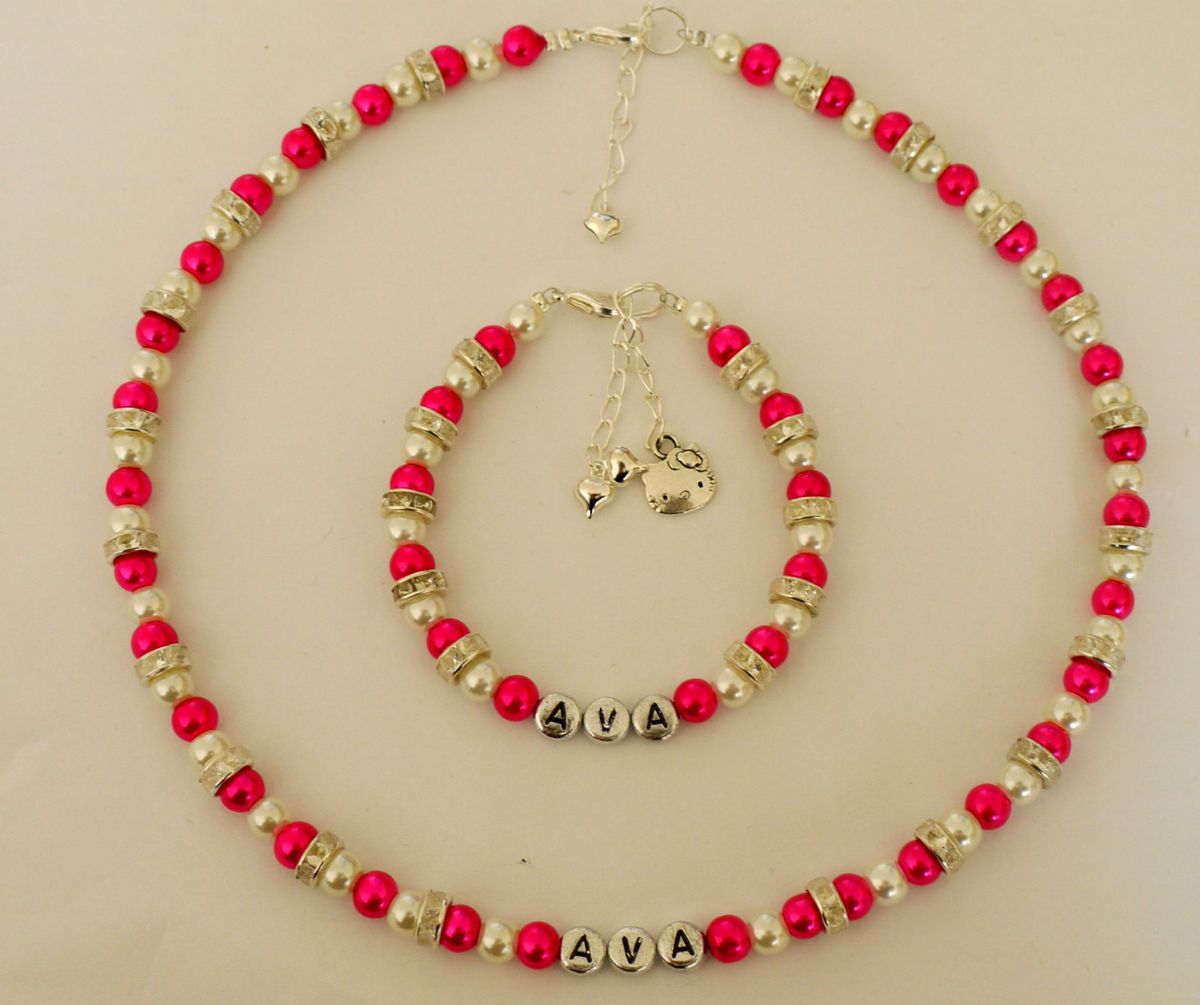  Hello Kitty Charm Friendship Necklace and Bracelet Set