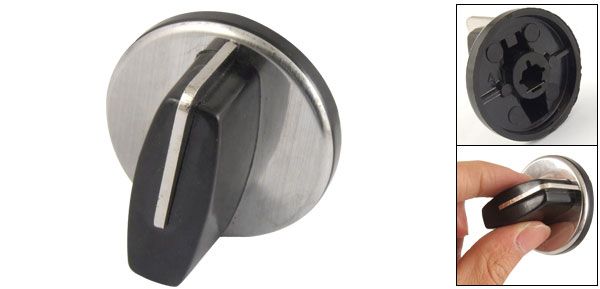 Replacement Black Silver Tone Switch Knob for Gas Stove