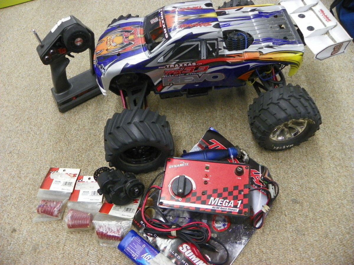 Traxxas Revo Gas Powered RC Truck w Accessories Bundle FOR PARTS