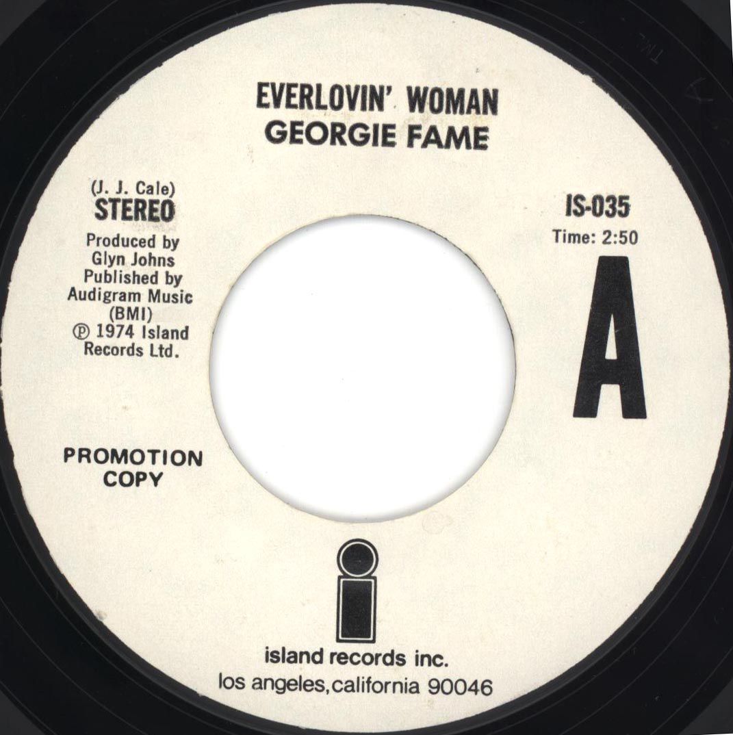 Georgie Fame 1974 Island Promo 45rpm Everlovin Woman