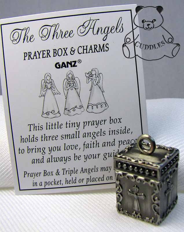 Prayer Box & Charms Angel Ganz Metal Religious Heart Cross Bird Peace