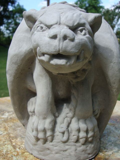  Watch Dog Jr Gargoyle Gray Concrete Cement Garden Statue