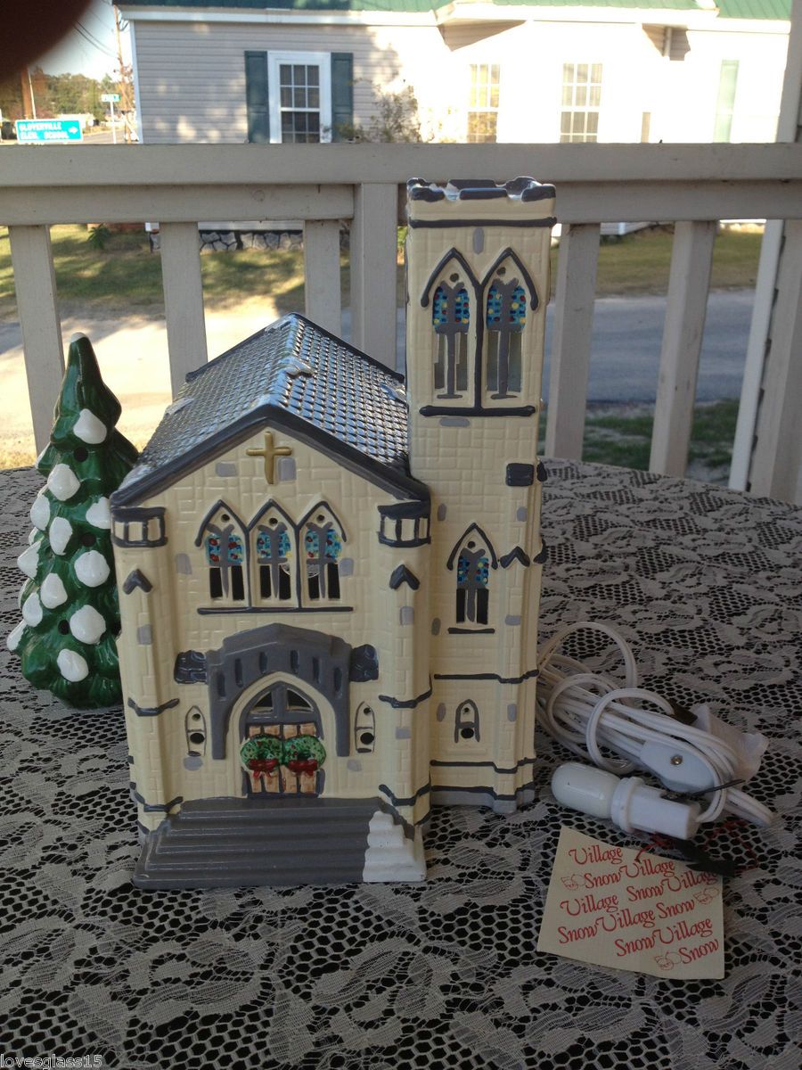 Department 56 Snow Village Cathedral Lighted Church 50199 ExCond