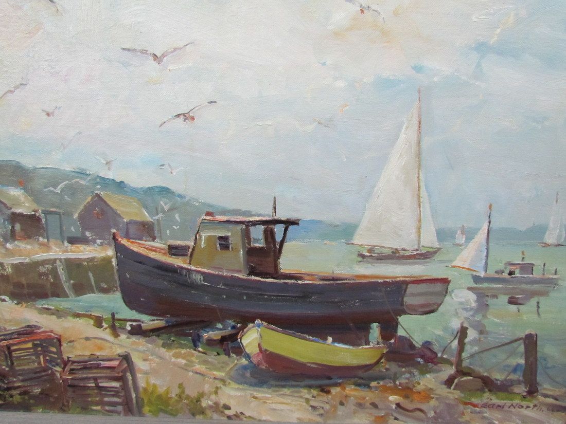  1960s Earl North Rockport Gloucester Impressionist Painting