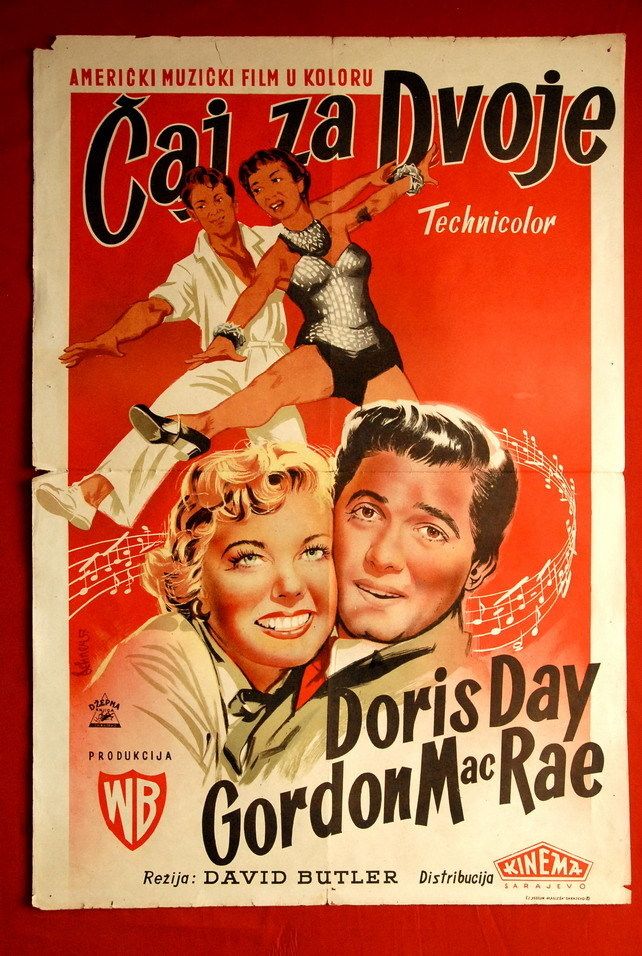 Tea for Two Doris Day 1950 Gordon MacRae Unique RARE EXYU Movie Poster