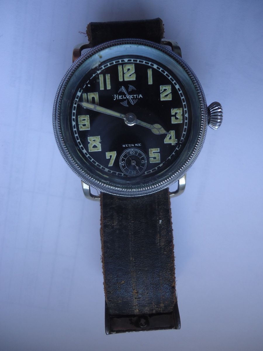 30s Helvetia World War II German Aviator Military Watch Ideal State