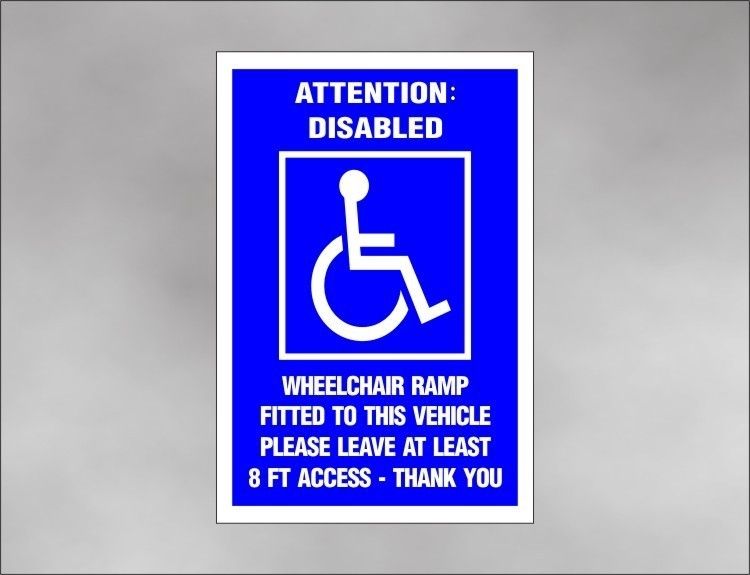 Magnetic HANDICAP RAMP 8 foot ACCESS car sign for disability