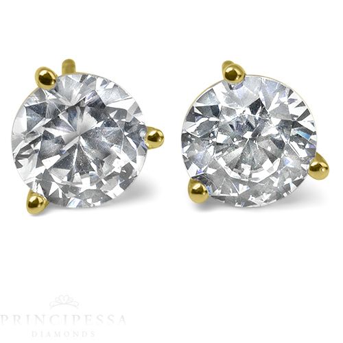 Certified Diamond Stud Earrings 14k White Gold 1 Ct
