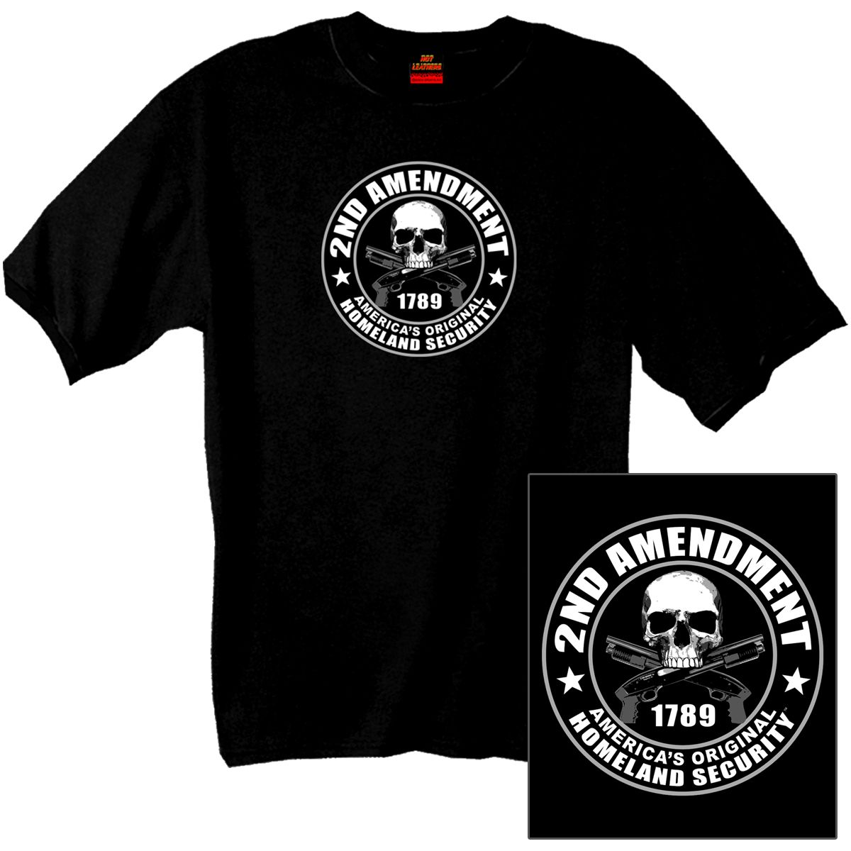 2nd Amendment Americas Original Homeland Security T Shirt New Skull