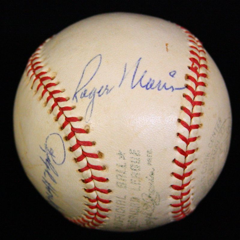 Mickey Mantle Roger Maris Houk Signed Baseball JSA