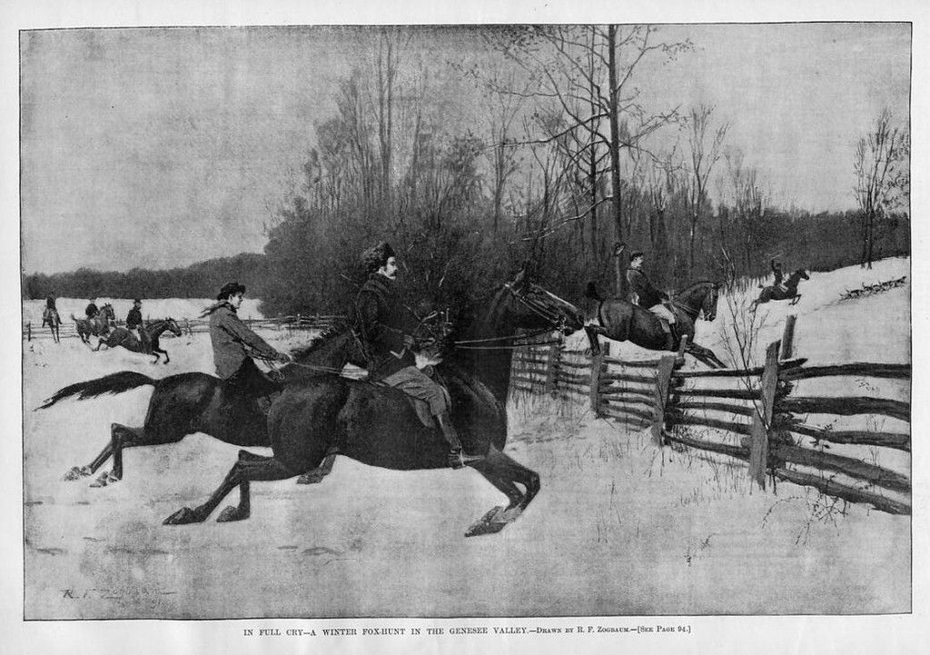 Winter Fox Hunt on Horse Back in Genesee Valley Hunting