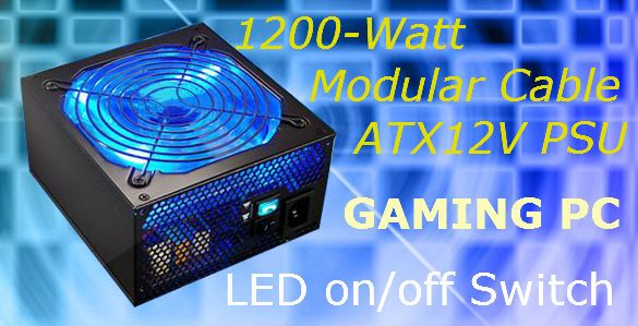  Modular Gaming PC Power Supply 140mm LED Fan Lighted Mod Socket ATX
