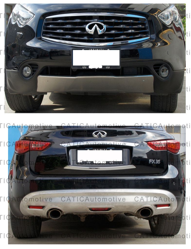 09 11 Infiniti FX35 50 Stainless Steel Front and Rear Bumper Covers