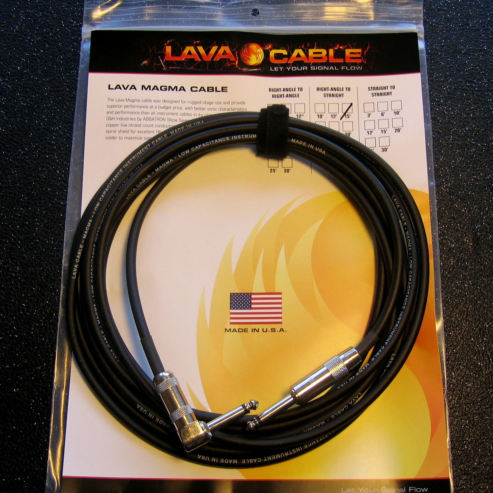 New Lava Cables Magma Instrument Cable 20 Right to Straight Made in