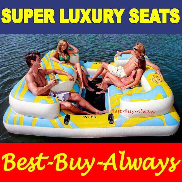 Intex Oasis Paradise Island Inflatable Raft Water Lounge Lake Pool