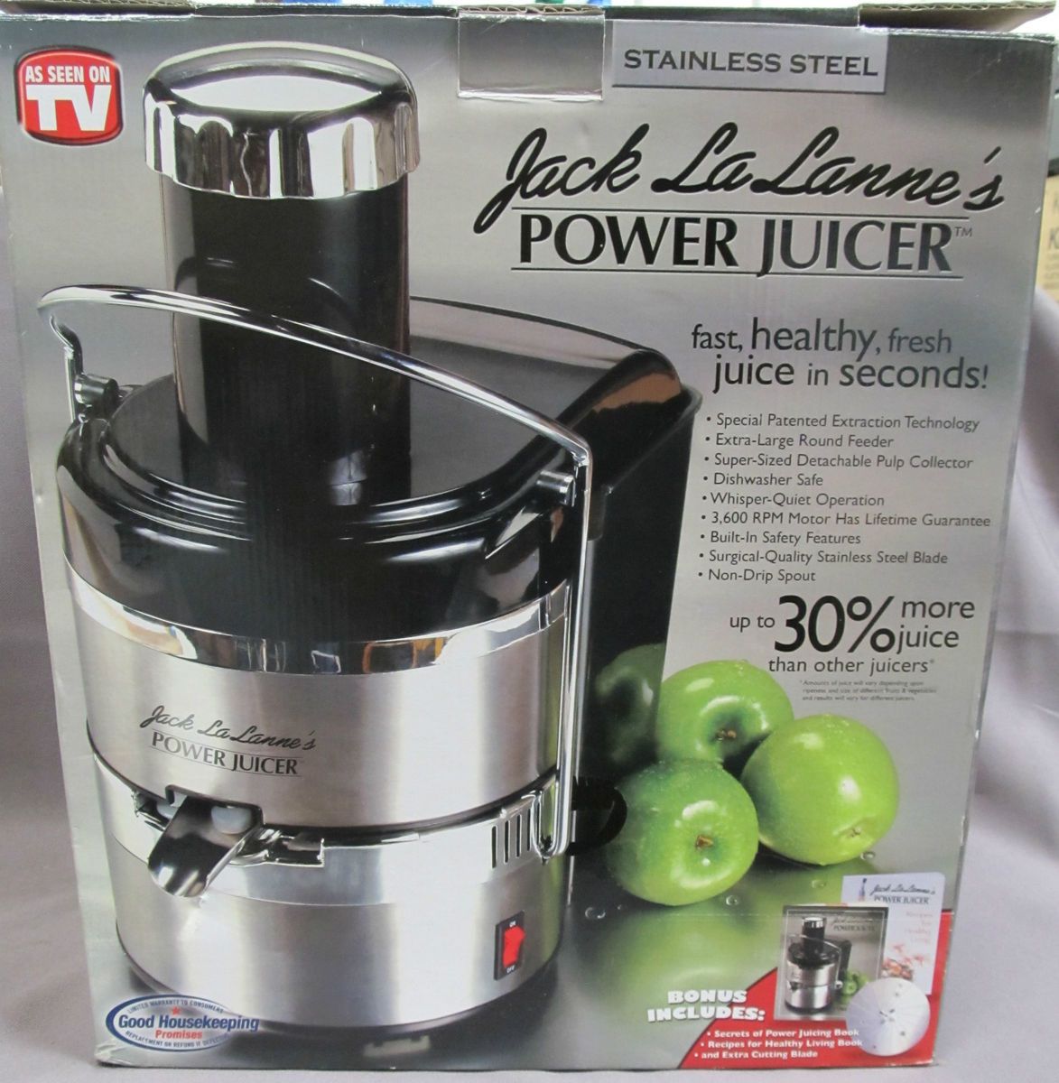 Jack Lalanne Power Juicer Stainless Steel New in Box