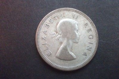 1955 Elizabeth II South Africa Silver 2 Shillings Coin Free UK Postage