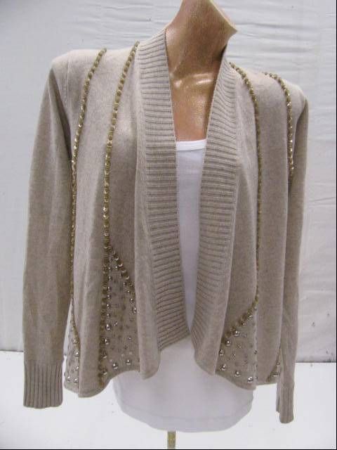 Jamison Gray Knitted Cashmere Blend Sweater Cardigan Small