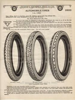 1922 G J Vintage Automobile Car Tire Antique Print Ad