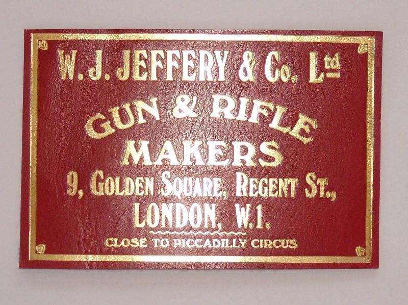 Jeffery Co Gun Rifle Makers Original Shotgun Case Label 9 Golden S