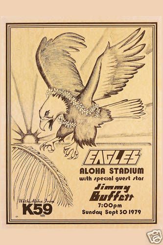 The Eagles Jimmy Buffett Hawaii Concert Poster 1979