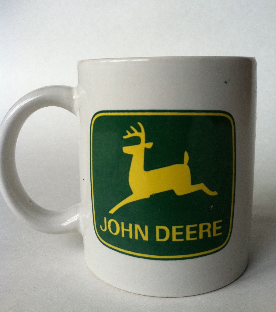 Gibson John Deere Coffee Mug Cup Green Yellow Deer Used Collectible  