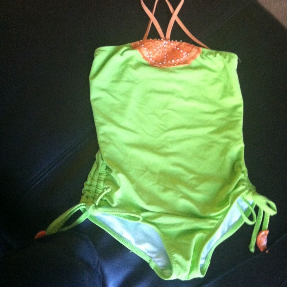 Kate Mack Citrus Girls Fully Lined Bathing Suit Size 7 In Great Used