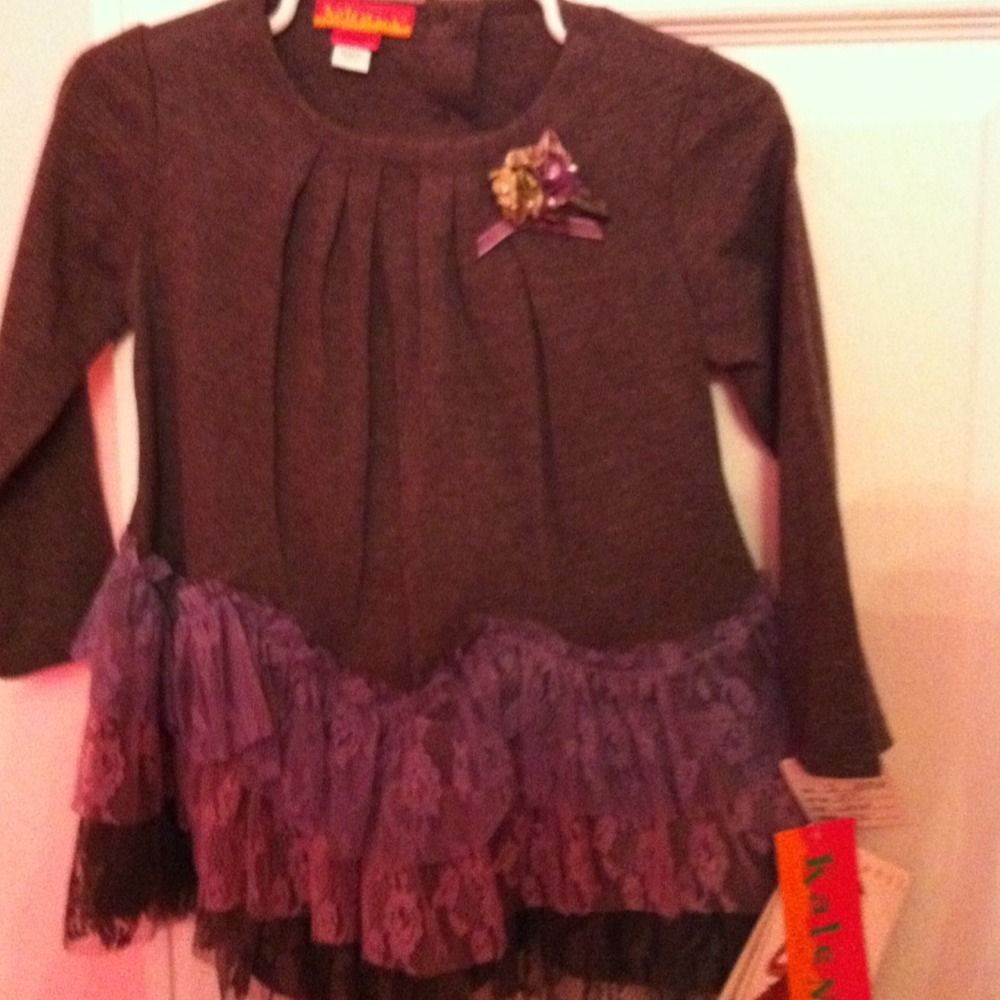 Kate Mack Size 24 Months Dress and Leggings Boutique Biscotti Purple