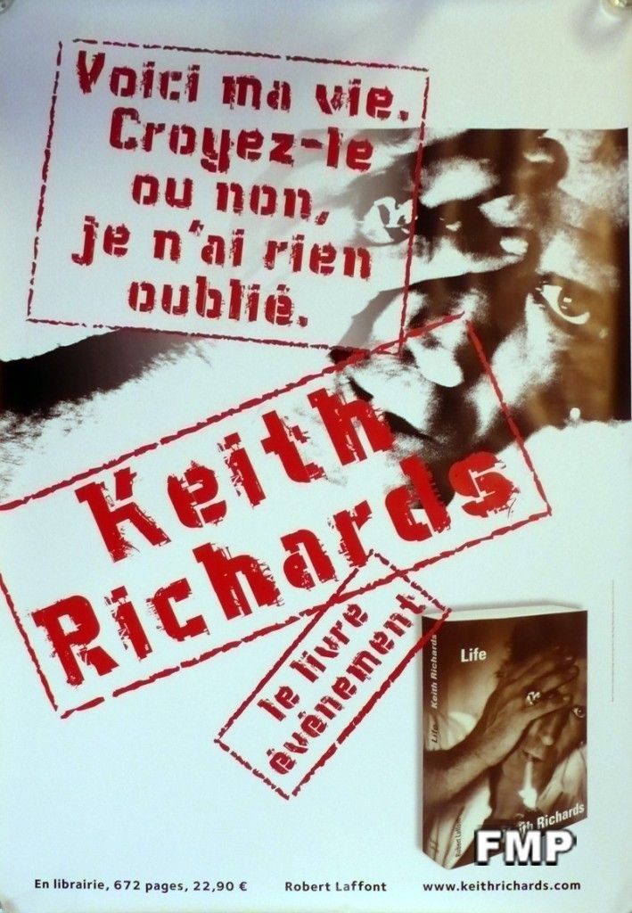 Keith Richards Rolling Stone RARE Life Book Poster