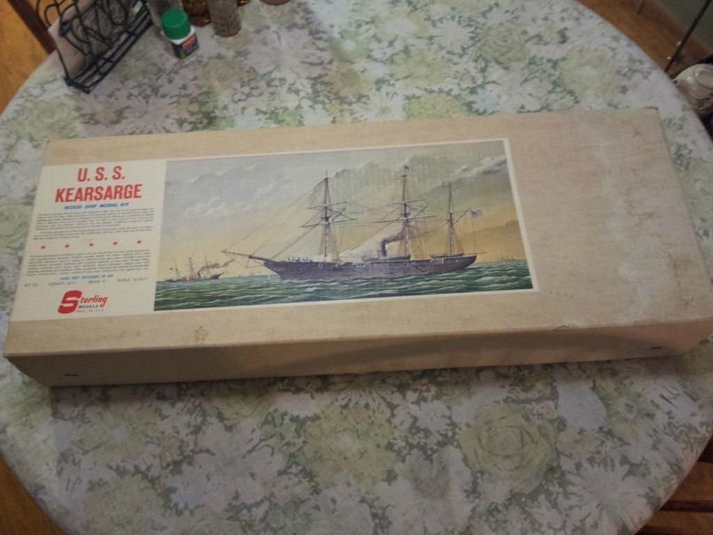 Vintage USS Kearsarge Wood SHIP Model Kit