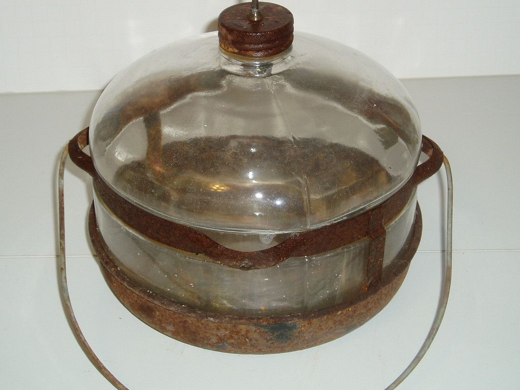 Antique Kerosene Stove Glass Tank Jar with Handle