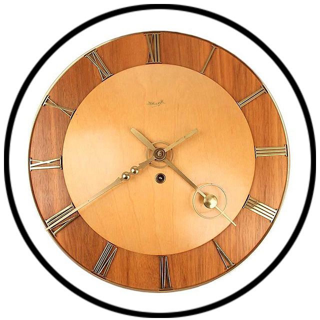 Kienzle 8 Day Wall Clock Art Deco Bauhaus Brass Oak Vintage Antique