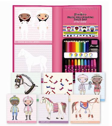 Horseback Riding Equestrian Sketch Book Drawing Kit English Style FLAW