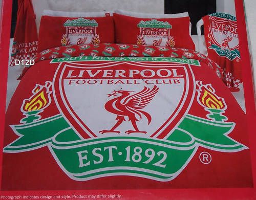 Liverpool FC Logo Red Queen Bed Quilt Cover Set New