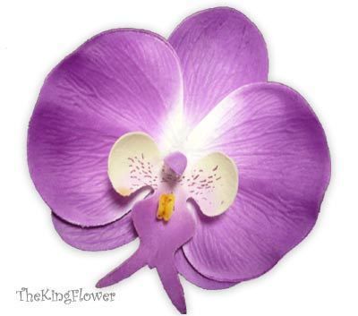 10 Purple Silk Flower Heads Artificial Orchid Wedding