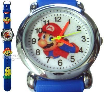 Nintendo Super Mario Brothers 3D Kids Blue Wrist Watch
