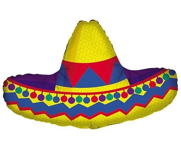 Mexican Hat Sombrero 34 Balloon Mylar Foil Fiesta Cinco de Mayo Party