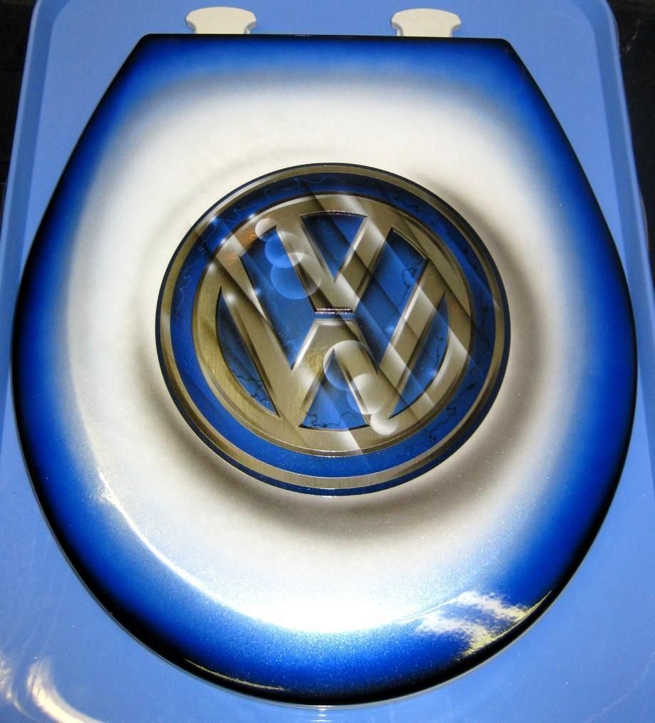 Volkswagen Custom Toilet Seat VW Cut Metal Airbrushed Design Beetle