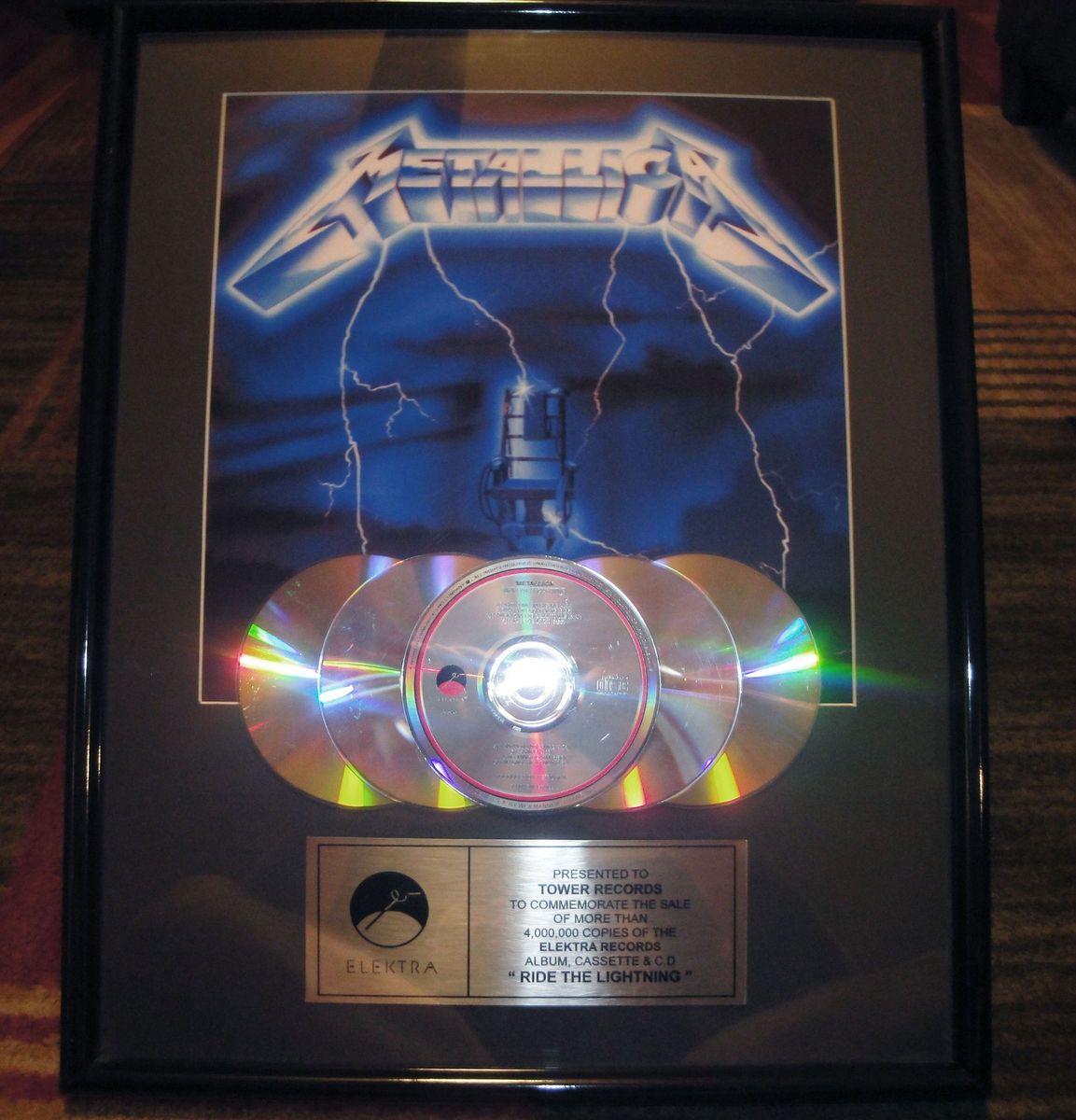 Metallica Ride The Lightning CD LP Award MUST SEE RIAA Hetfield