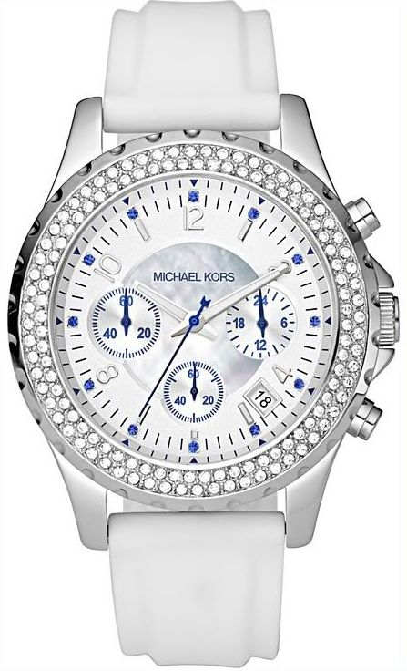 New Michael Kors Ladies White Silicone Watch MK5389