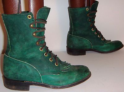 JUSTIN WOMENS WESTERN COWBOY LACER PACKER BOOTS SIZE 5.5 B