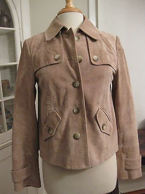 ANN TAYLOR LOFT leather suede buckskin color jacket womens 2