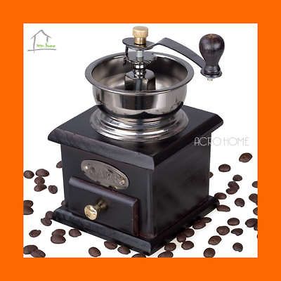 Newly listed Brass Wood Mini Coffee Shop Beans Grinder Mill Dark Brown